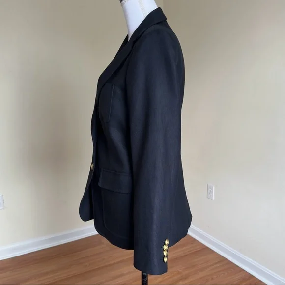 J.Crew Rhodes Women’s Black Wool Blazer Size 6 Classic Two-Button NWOT - Picture 4 of 16